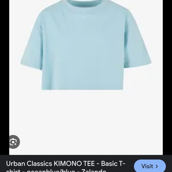 Urban Outfitters Blue Boxy Crop T-Shirt - Picture 4 of 5